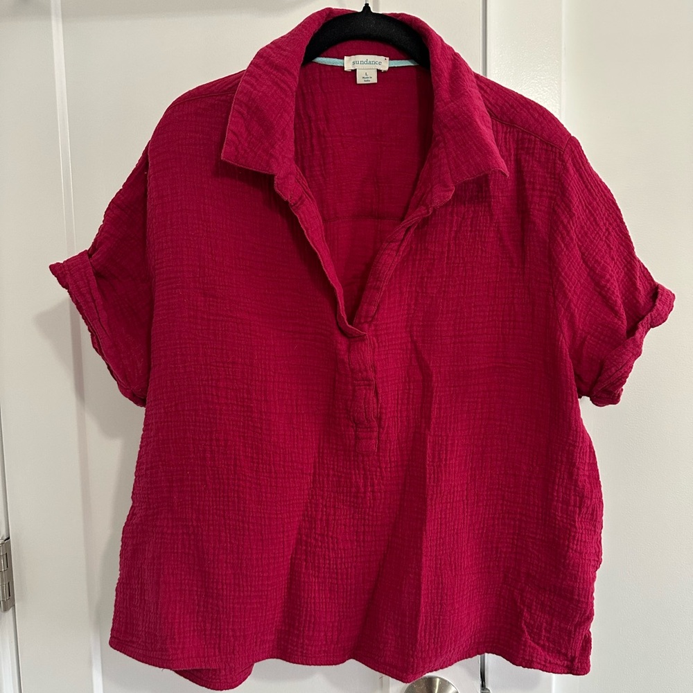 Sundance Women’s fuchsia cotton gauze shirt